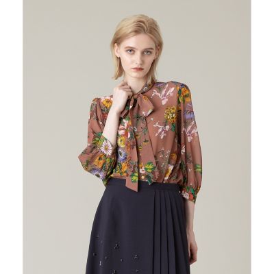 【ＬＯＵＬＯＵ　ＷＩＬＬＯＵＧＨＢＹ】ＲＡＴＴＩシフォンフラワープリントブラウス