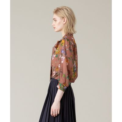 【ＬＯＵＬＯＵ　ＷＩＬＬＯＵＧＨＢＹ】ＲＡＴＴＩシフォンフラワープリントブラウス