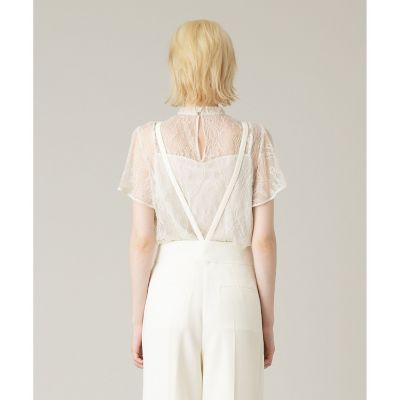 【ＬＯＵＬＯＵ　ＷＩＬＬＯＵＧＨＢＹ】レースオンレースフレア袖ブラウス