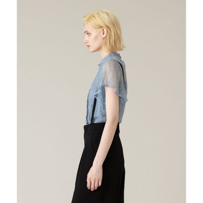 【ＬＯＵＬＯＵ　ＷＩＬＬＯＵＧＨＢＹ】レースオンレースフレア袖ブラウス