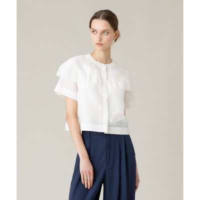 【ＬＯＵＬＯＵ　ＷＩＬＬＯＵＧＨＢＹ】オーガンジーケープレースブラウス