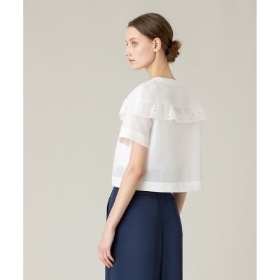 【ＬＯＵＬＯＵ　ＷＩＬＬＯＵＧＨＢＹ】オーガンジーケープレースブラウス