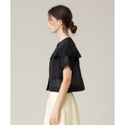 【ＬＯＵＬＯＵ　ＷＩＬＬＯＵＧＨＢＹ】オーガンジーケープレースブラウス