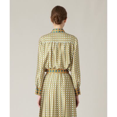 LOULOU WILLOUGHBY　バスケットプリントボウタイブラウス LOULOU WILLOUGHBY】バスケットプリントボウタイブラウス