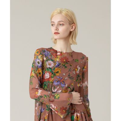 【ＬＯＵＬＯＵ　ＷＩＬＬＯＵＧＨＢＹ】ＲＡＴＴＩシフォンフラワープリントワンピース