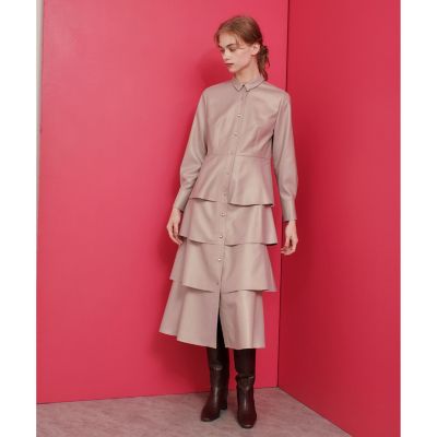 【ＬＯＵＬＯＵ　ＷＩＬＬＯＵＧＨＢＹ】グロッシーツイルティアードワンピース