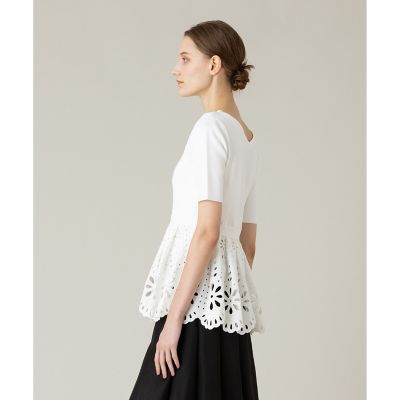 【ＬＯＵＬＯＵ　ＷＩＬＬＯＵＧＨＢＹ】アイレットレースペプラムプルオーバー