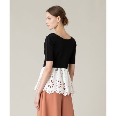 【ＬＯＵＬＯＵ　ＷＩＬＬＯＵＧＨＢＹ】アイレットレースペプラムプルオーバー