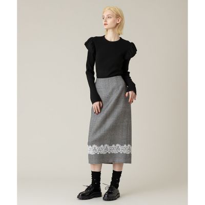 LOULOU WILLOUGHBY フリルスリットプルオーバー ニット LOULOU WILLOUGHBY】フリルスリットプルオーバー|allureville