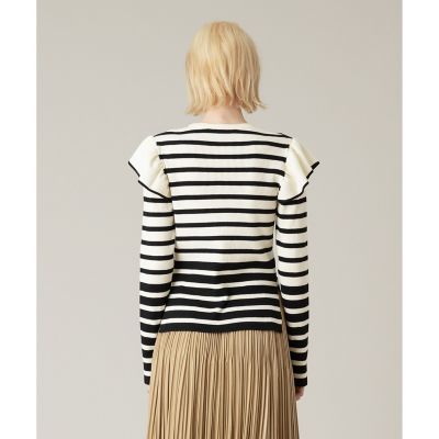 LOULOU WILLOUGHBY フリルスリットプルオーバー ニット LOULOU WILLOUGHBY】フリルスリットプルオーバー|allureville