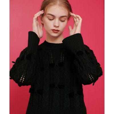 LOULOU WILLOUGHBY】ベロアリボンプルオーバー