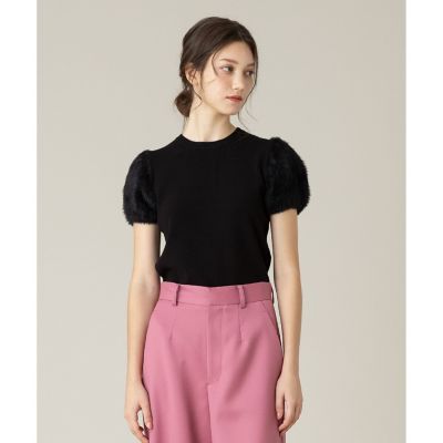 ニット 「LOULOU WILLOUGHBY」フェザースリーブプルオーバー レディース