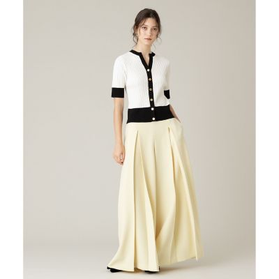 【ＬＯＵＬＯＵ　ＷＩＬＬＯＵＧＨＢＹ】◇　バイカラーキーネック５分袖カーディガン