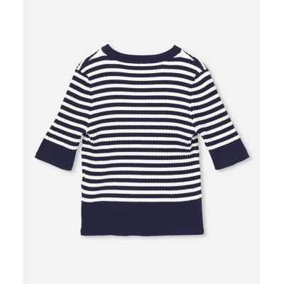 【ＬＯＵＬＯＵ　ＷＩＬＬＯＵＧＨＢＹ】◇　バイカラーキーネック５分袖カーディガン