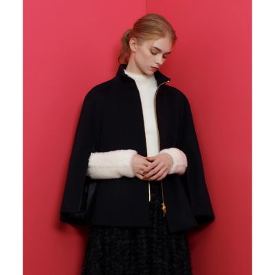 LOULOU WILLOUGHBY】シャルムビーバーケープ風コート
