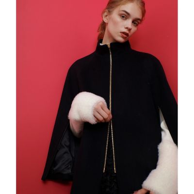 LOULOU WILLOUGHBY】シャルムビーバーケープ風コート