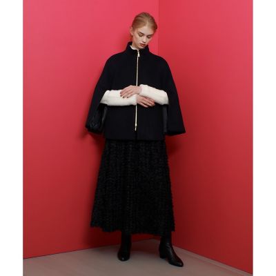 LOULOU WILLOUGHBY】シャルムビーバーケープ風コート