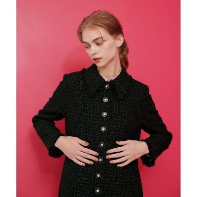 【ＬＯＵＬＯＵ　ＷＩＬＬＯＵＧＨＢＹ】モノトーンツイードロングコート