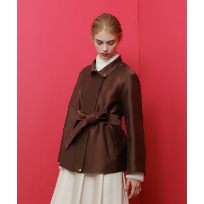 LOULOU WILLOUGHBY ウールコン ダブル クロス ドレス コート LOULOU WILLOUGHBY】シルキーダブルクロスドレスコート