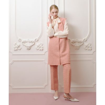 LOULOU WILLOUGHBY】ファンシーツイードロングジレ
