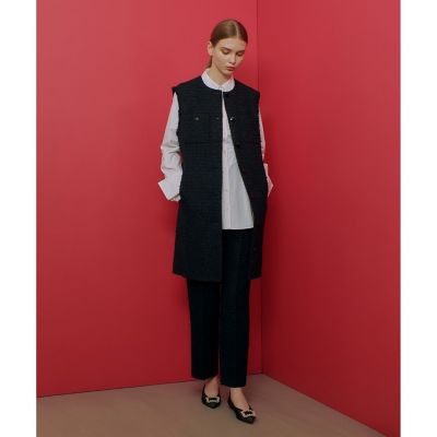 LOULOU WILLOUGHBY】ファンシーツイードロングジレ