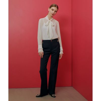 LOULOU WILLOUGHBY】プリーツリボンブラウス