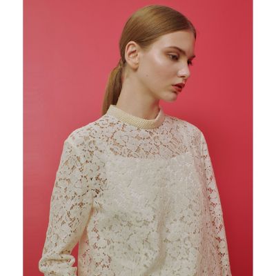 【ＬＯＵＬＯＵ　ＷＩＬＬＯＵＧＨＢＹ】パールビーズネックレースブラウス