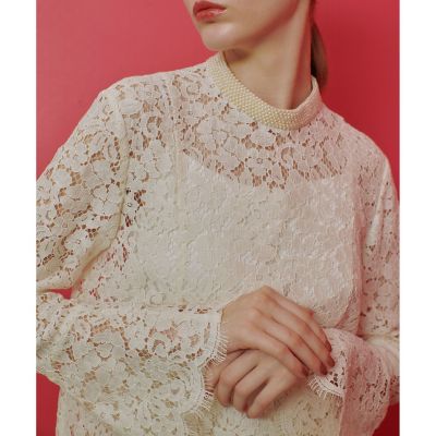 【ＬＯＵＬＯＵ　ＷＩＬＬＯＵＧＨＢＹ】パールビーズネックレースブラウス