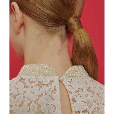 【ＬＯＵＬＯＵ　ＷＩＬＬＯＵＧＨＢＹ】パールビーズネックレースブラウス