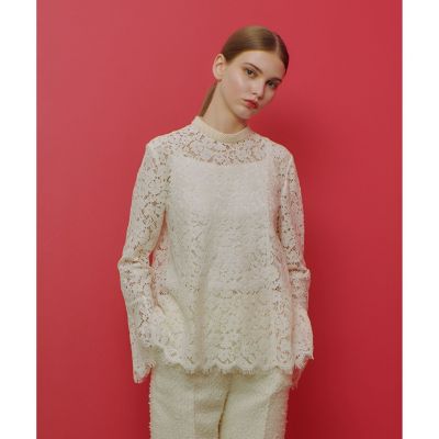 【ＬＯＵＬＯＵ　ＷＩＬＬＯＵＧＨＢＹ】パールビーズネックレースブラウス