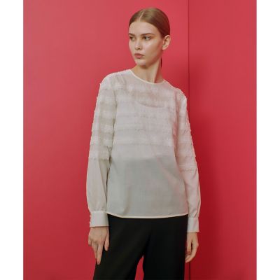 LOULOU WILLOUGHBY】ボーダーレースブラウス