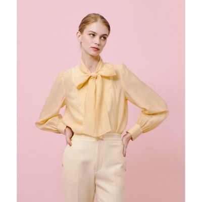 【ＬＯＵＬＯＵ　ＷＩＬＬＯＵＧＨＢＹ】シルキーシボリボンブラウス