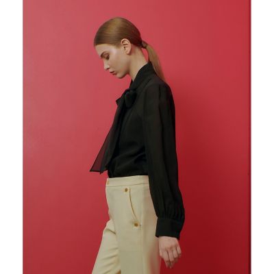 【ＬＯＵＬＯＵ　ＷＩＬＬＯＵＧＨＢＹ】シルキーシボリボンブラウス