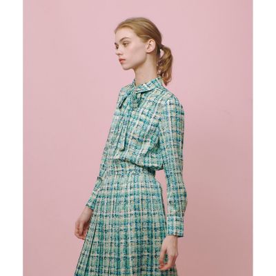 LOULOU WILLOUGHBY】チェックプリントボウタイ