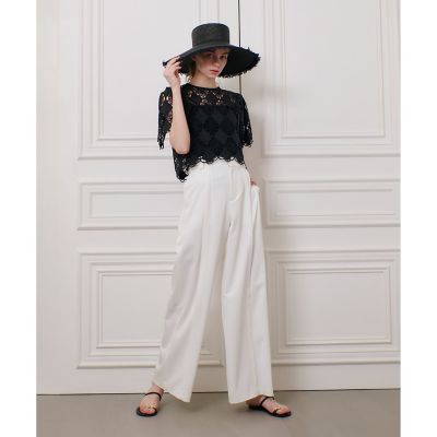 LOULOU WILLOUGHBY タフタシシュウフレアスリーブブラウス LOULOU WILLOUGHBY】タフタシシュウフレアスリーブ