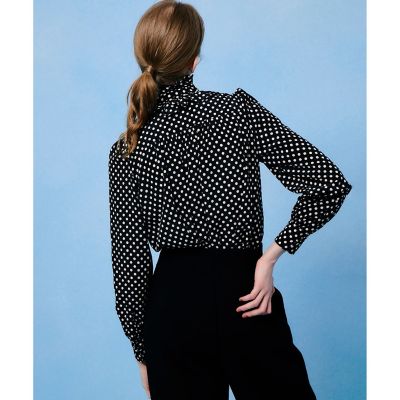 LOULOU WILLOUGHBY】◇ デシンドットフリルボウタイブラウス