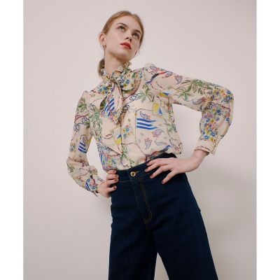 【ＬＯＵＬＯＵ　ＷＩＬＬＯＵＧＨＢＹ】アーカイブフリルリボンブラウス