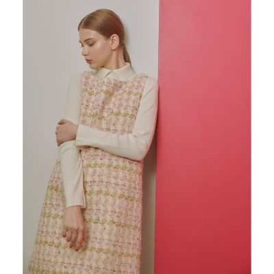 【ＬＯＵＬＯＵ　ＷＩＬＬＯＵＧＨＢＹ】ＬＩＮＴＯＮツイードジャンパーワンピース