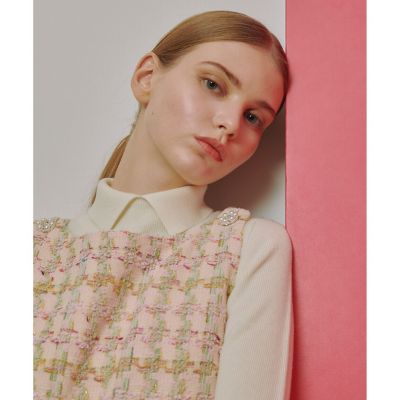 【ＬＯＵＬＯＵ　ＷＩＬＬＯＵＧＨＢＹ】ＬＩＮＴＯＮツイードジャンパーワンピース
