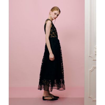 【ＬＯＵＬＯＵ　ＷＩＬＬＯＵＧＨＢＹ】ドットフラワーシシュウノースリワンピース