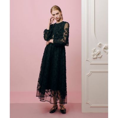 【ＬＯＵＬＯＵ　ＷＩＬＬＯＵＧＨＢＹ】ドットフラワーシシュウノースリワンピース