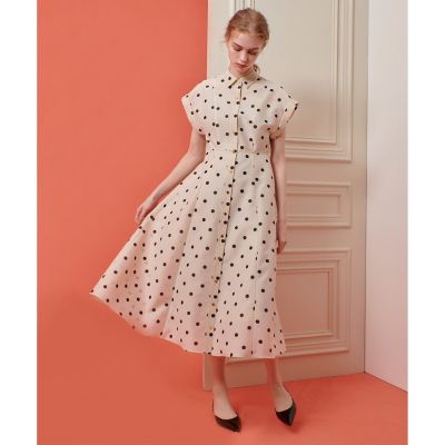 【ＬＯＵＬＯＵ　ＷＩＬＬＯＵＧＨＢＹ】オーガンドットウエストリボンワンピース