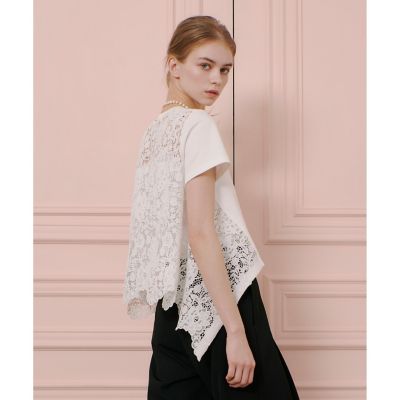 【ＬＯＵＬＯＵ　ＷＩＬＬＯＵＧＨＢＹ】レースドッキングプルオーバーブラウス