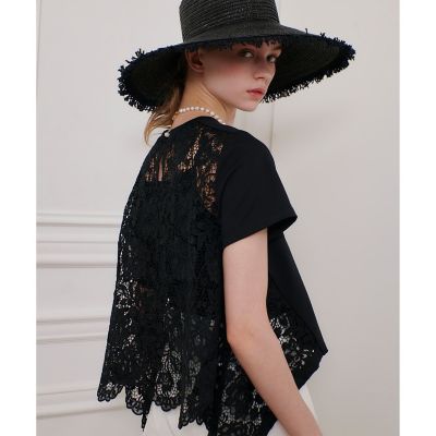 【ＬＯＵＬＯＵ　ＷＩＬＬＯＵＧＨＢＹ】レースドッキングプルオーバーブラウス