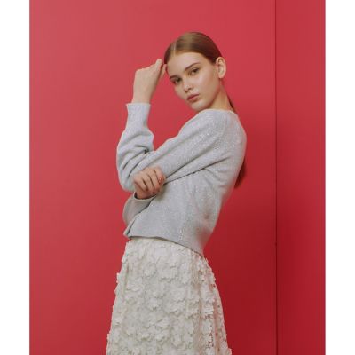 美品✨ 【LOULOU WILLOUGHBY】ラメメランジェカーディガン春夏 LOULOU WILLOUGHBY】ラメメランジェカーディガン