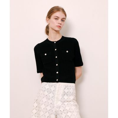 【LOULOU WILLOUGHBY】ポケット付半袖カーディガン allureville｜【LOULOU WILLOUGHBY】ポケット付半袖カーディガン