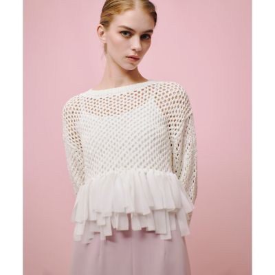 LOULOU WILLOUGHBY】シフォンパピエメッシュプルオーバー