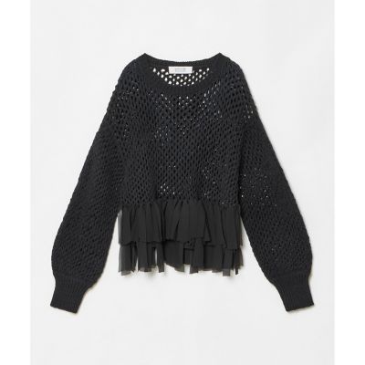 LOULOU WILLOUGHBY】シフォンパピエメッシュプルオーバー