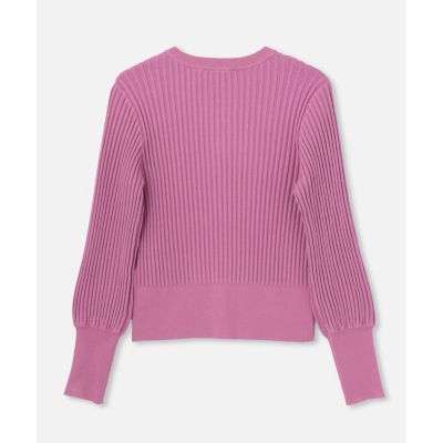 【LOULOU WILLOUGHBY】キーネックリブカーディガン LOULOU WILLOUGHBY】キーネックリブ