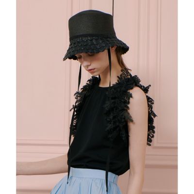 LOULOU WILLOUGHBY】スカラップブリムバケットハット